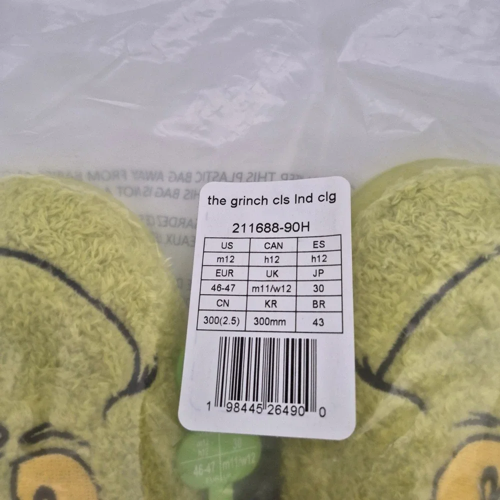 Crocs The Grinch Classic Lined Clogs Men's Size 12 Shoes Unisex Casual Green